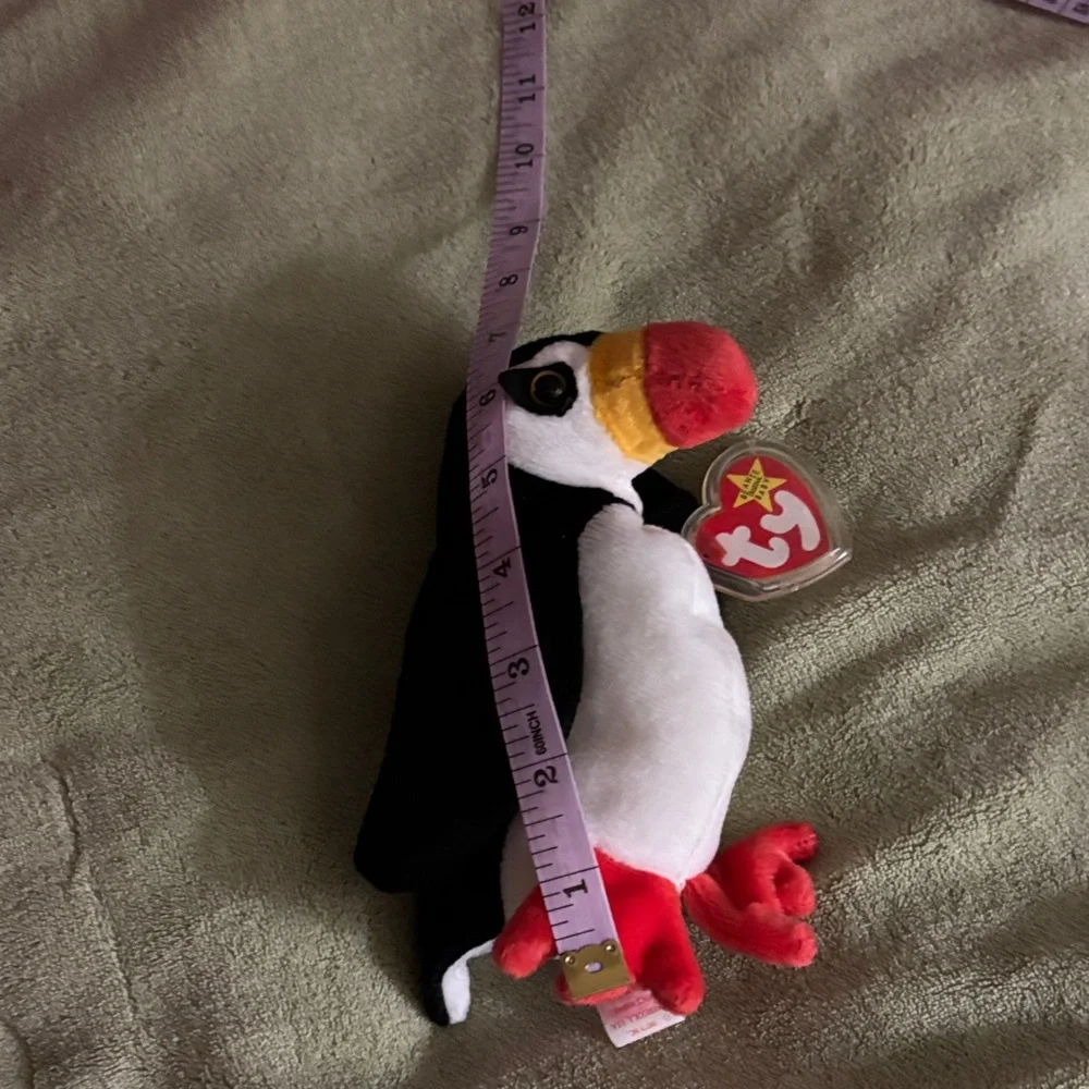 Ty Puffin Plush Toy in Black, White, and Red